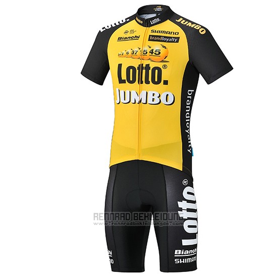 2017 Fahrradbekleidung Lotto NL Jumbo Jumbo Gelb Trikot Kurzarm und Tragerhose